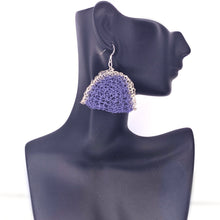 Load image into Gallery viewer, Scoop Earrings Purple &amp; Silver