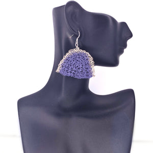 Scoop Earrings Purple & Silver