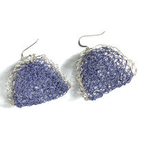 Load image into Gallery viewer, Scoop Earrings Purple &amp; Silver