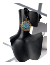 Load image into Gallery viewer, Powder Blue &amp; Gold Disc Earrings