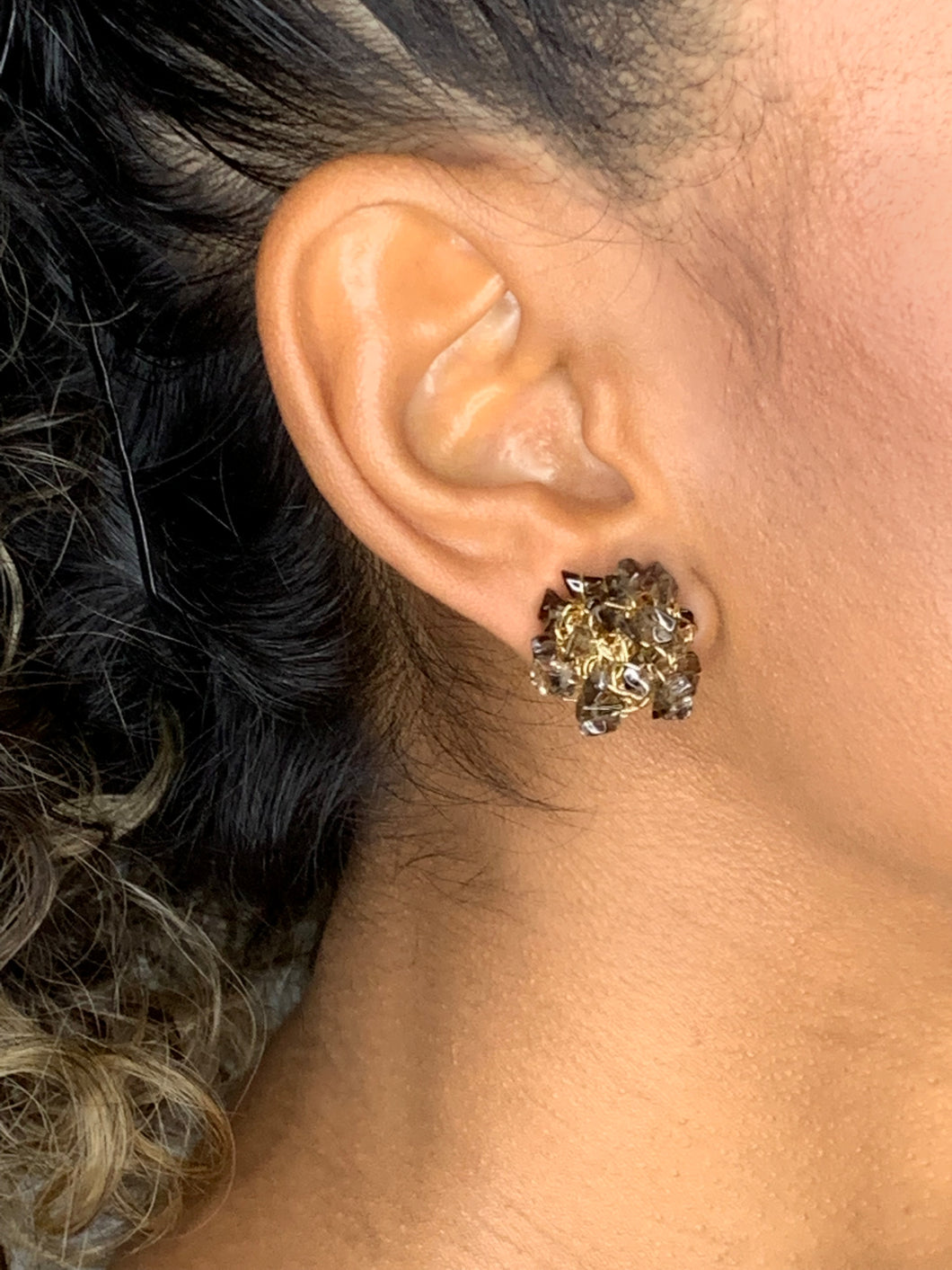 Precious Stone Stud Earrings