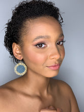 Load image into Gallery viewer, Powder Blue &amp; Gold Disc Earrings