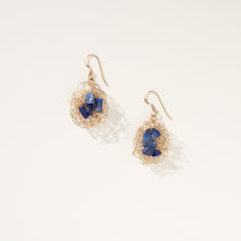 Load image into Gallery viewer, Birdsnest Earrings with Lapis Stones